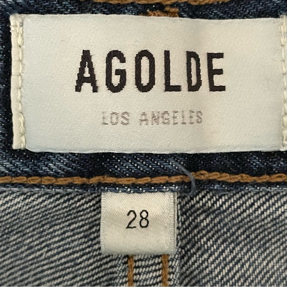 AGOLDE Blue 90's Pinch Waist High Rise Straight Jeans - Picture 8 of 12